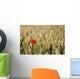 Poppy Flower In Field Of Wheat Wall Mural