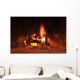Burning Fire Fireplace Wall Mural