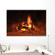 Burning Fire Fireplace Wall Mural