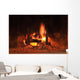 Burning Fire Fireplace Wall Mural
