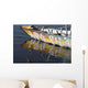 Reflection Of Boat In Lake Wall Mural