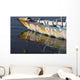 Reflection Of Boat In Lake Wall Mural