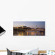 Bratislava - castle and cathedral in evening and Danube Wall Mural