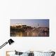 Bratislava - castle and cathedral in evening and Danube Wall Mural