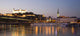 Bratislava - castle and cathedral in evening and Danube Wall Mural
