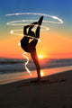 Skilled Young Dancer Beach Wall Decal