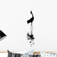 silhouette of the crane on white background Wall Decal