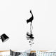 silhouette of the crane on white background Wall Decal