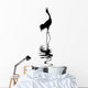 silhouette of the crane on white background Wall Decal