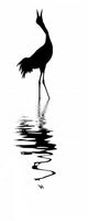 silhouette of the crane on white background Wall Decal