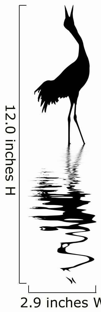 silhouette of the crane on white background Wall Decal