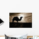Silhouetted Camel, Sahara Desert, Douz, Tunisia Wall Mural