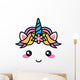 Kawaii Face Cute Unicorn Wall Decal