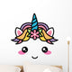 Kawaii Face Cute Unicorn Wall Decal