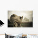 Camel In Front Of The Yamuna River And Taj Mahal Wall Mural