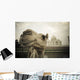 Camel In Front Of The Yamuna River And Taj Mahal Wall Mural