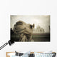 Camel In Front Of The Yamuna River And Taj Mahal Wall Mural