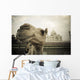 Camel In Front Of The Yamuna River And Taj Mahal Wall Mural