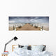 Dock With Benches, Saltburn, England Wall Mural