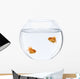 Two goldfish swimming in fish bowl in front of white background Wall Decal