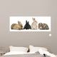 Four Bunny rabbits Wall Decal