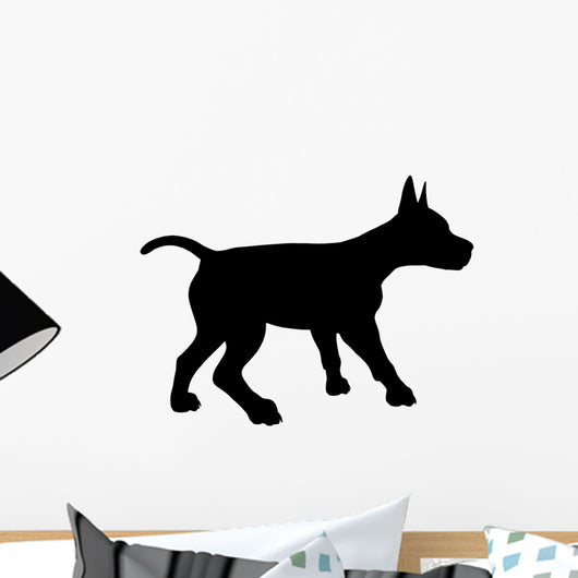 Puppy Dog Illustration Silhouette Wall Mural