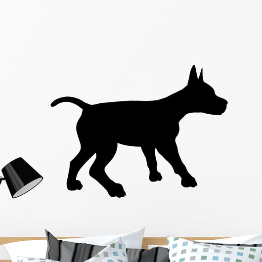 Puppy Dog Illustration Silhouette Wall Mural