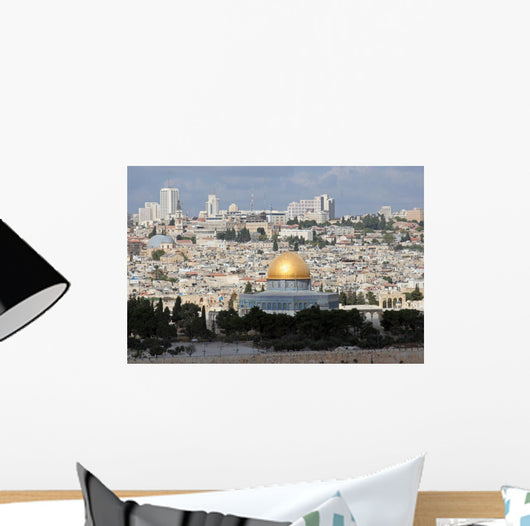 View on old Jerusalem and Dome of the Rock temple Wall Mural