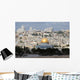 View on old Jerusalem and Dome of the Rock temple Wall Mural