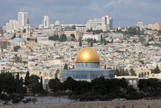 View on old Jerusalem and Dome of the Rock temple Wall Mural
