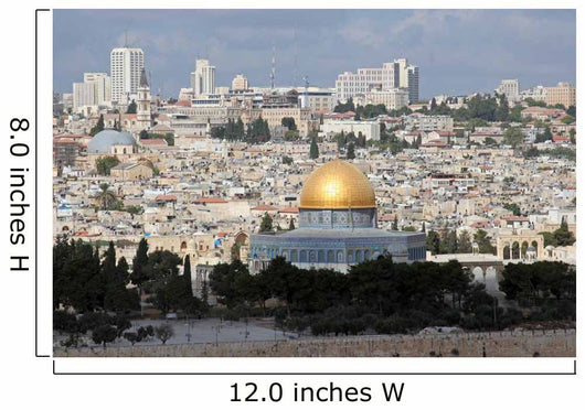 View on old Jerusalem and Dome of the Rock temple Wall Mural
