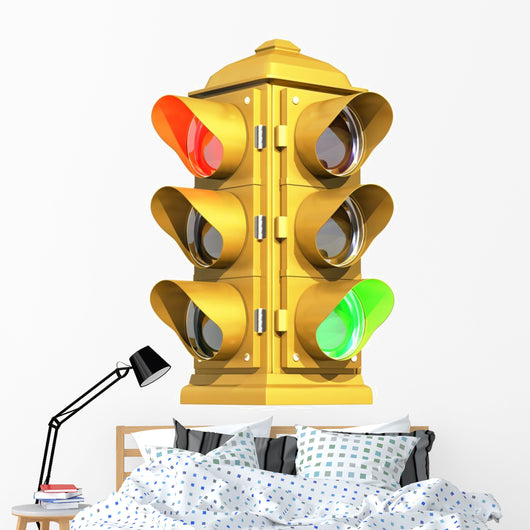 vintage traffic signal Wall Decal