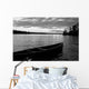 Abandoned Canoe Floating On Water Wall Mural
