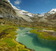 High altitude lake and mountains of the Andes with snow Wall Mural