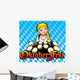 Oktoberfest girl. Girl with beer. Vector art-illustration. Wall Mural