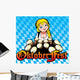 Oktoberfest girl. Girl with beer. Vector art-illustration. Wall Mural