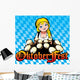Oktoberfest girl. Girl with beer. Vector art-illustration. Wall Mural