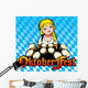 Oktoberfest girl. Girl with beer. Vector art-illustration. Wall Mural