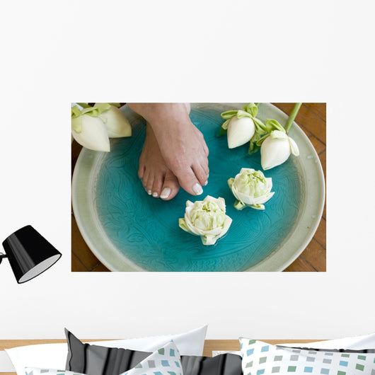 Lotus Flower Aromatherapy Spa for Feet 4 Wall Mural