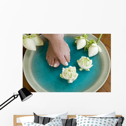 Lotus Flower Aromatherapy Spa for Feet 4 Wall Mural