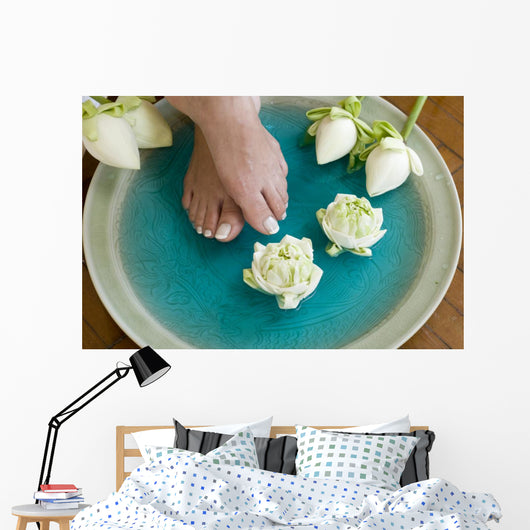 Lotus Flower Aromatherapy Spa for Feet 4 Wall Mural