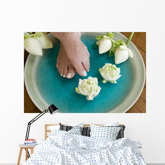 Lotus Flower Aromatherapy Spa for Feet 4 Wall Mural