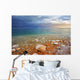 Tthe Dead Sea in Israel in a spring thunder-storm. Wall Mural