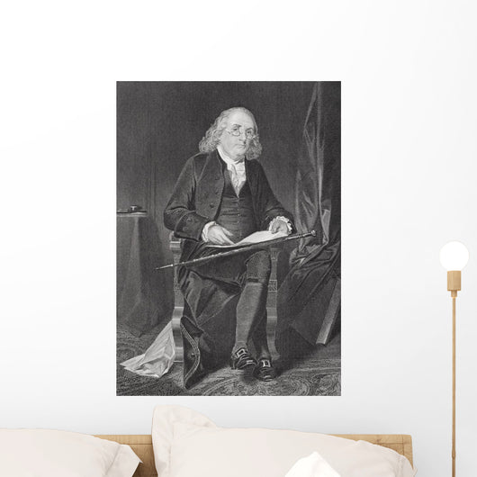 Benjamin Franklin From Painting By Alonzo Chappel Wall Mural