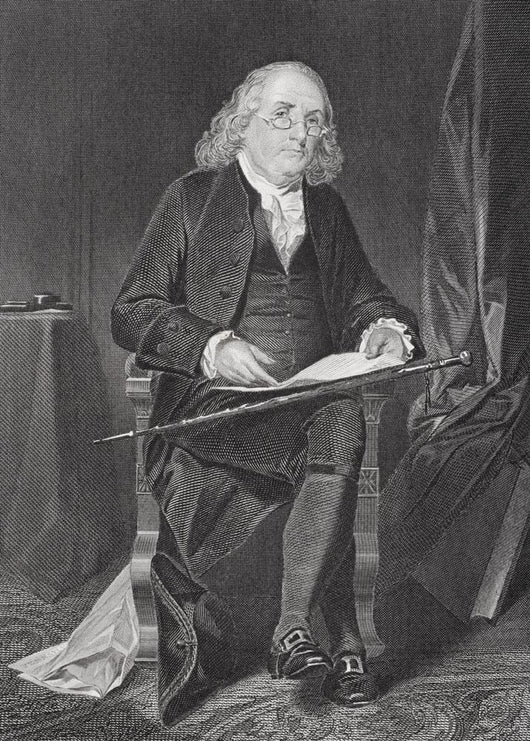 Benjamin Franklin From Painting By Alonzo Chappel Wall Mural