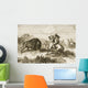 American Indians Buffalo Hunting By Rev Samuel Manning Wall Mural