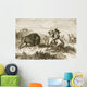 American Indians Buffalo Hunting By Rev Samuel Manning Wall Mural
