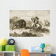 American Indians Buffalo Hunting By Rev Samuel Manning Wall Mural