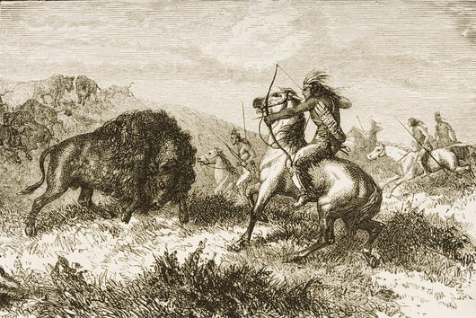 American Indians Buffalo Hunting By Rev Samuel Manning Wall Mural
