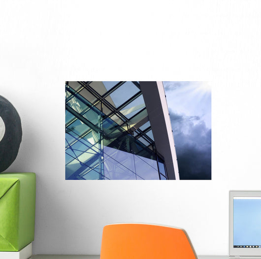 Business Buildings Architecture on Sky Background Wall Mural